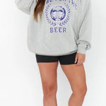 Show Me Your Mumu  Gray Stanley Oversized Here For The Beer Sweatshirt Size Small Photo 0