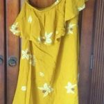 Mossimo Supply Co Yellow Flower Printed One Shoulder Dress Photo 1