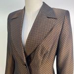 Escada Silk & Wool Blazer Brown Diamond Quilt Size 4 Photo 1