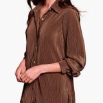 Johnston & Murphy Pleated Button-Front Shirt Brown Photo 1
