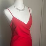 Windsor  Asymmetrical Faux Wrap Red Special Occasion Party Mini Dress Photo 6