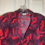 C.M. Shapes Purple/Red Print Layered Look Button Up Blouse 2X Photo 3