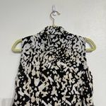 Carol Little Leopard Print Linen Button Down Sleeveless Blouse Sz S White Photo 6
