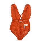 FREE PEOPLE x HAH Lace Bodysuit Sz XS Burn Orange Feminine Party Resort Boho NWT Photo 11