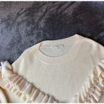 Frame  Ruffle-Yoke Ribbed Creme Sweater ( M‎ ) Photo 2