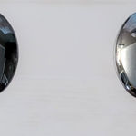 Vintage Stud Earrings Dark Gray Metallic Oval Photo 0