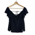 Topshop  Flutter Sleeve Tie Detail V-Neck Blouse Photo 4