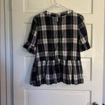 La Rouqe Plaid Ruffle Sleeve Top White Size M Photo 2