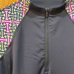 Talbots PERFORMANCE INTERLOCK LONG SLEEVE 3/4 zip PULLOVER NAVY/WHITE/PURPLE S Photo 7