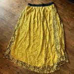 LuLaRoe  mustard lace layered boho cottagecore 2x Lola Skirt Photo 2