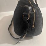 Street Level  Suede Crocodile embossed black leather crossbody bag Photo 6