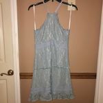 Foxiedox Anthropologie Ocala Lace Halter Cocktail Dress Dusty Blue XS Photo 3