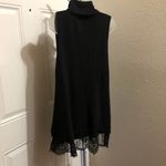 Apt. 9  Goth Black lace-trimmed fitted mini sleeveless sweater vest dress turtleneck. Unique, standout piece Size XL, measurements on pics Great for layering with button up shirts or paired with tights and knee high boots Photo 2