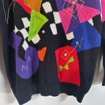 The Limited Vintage 90’s Rhinestone beaded ClownCore art to wear pull over sweater size M/L Photo 6