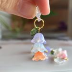 Flower phone charm handmade Purple Photo 0