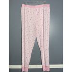 Jane & Bleecker  Pink & White Fleece Stripes Snowflakes Christmas Pajamas Large Photo 3