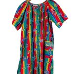 Heather Collection VTG Heathers Collection Nightgown Mumu Women’s Small Rainbow Striped Nautical Photo 0