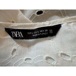 ZARA Embroidered Eyelet White Top Size Large Photo 2