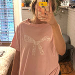 pink bow shirt Size L Photo 0