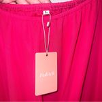 NEW Feditch Pink Barbie Flowy Wide Sleeve Mini Flare Dress Large Photo 2