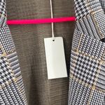 MELLODAY  Blazer Size Large NWT Plaid Houndstooth Longline Open Stretch Fall Photo 4