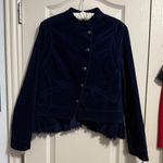 Free People 💖  Blue Velvet Uncut Corduroy Military Jacket Photo 2