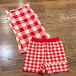 Commense Red and White Checkered top and Shorts Set, xS Photo 0