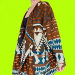 Vintage Sunbelt Sportswear Brown Teal Blue Tribal Wool Wrap Jacket Photo 7