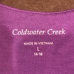 Coldwater Creek  Purple SS Scoop Neck Blouse Sz. L Photo 5