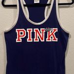 Victoria's Secret PINK Navy Blue Logo Red White Tank Top Photo 0