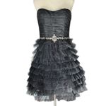 David's Bridal David’s Bridal Short Strapless Tiered Tulle Dress Photo 2