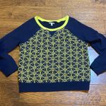Halogen Navy and Yellow Sweater Photo 0