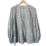 Emerson Fry India Collection Bardot Top Charcoal Leopard Print Cotton Size Small Gray Photo 3