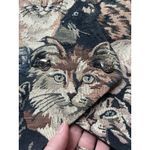 Vtg June Taylor Cat Tapestry Vest Kitty Feline Button Front Brown Black Size M Photo 2