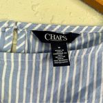 CHAPS 🦋  Blue White Pin Striped 3/4 Bell Sleeve Mini Dress Medium Photo 2