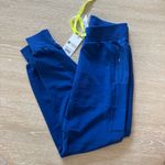FIGS New! Boston Slim Jogger Scrub Pants XXS Blue with Neon Yellow Tie Photo 1