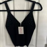 Black Embellished Bustier Tank Top Size L Photo 1