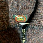 VTG Alps Sweater Vest Marled Wool Knitted Full Zip Collared Sleeveless Brown M Size M Photo 2