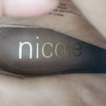 Nicole Gold Brown Baroque Metallic Fabric Leather Ankle Boots Size 7.5 Photo 11