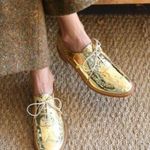The Office of Angela Scott Mr Leopold gold patent leather Oxford 37.5/7.5 new wi Photo 0