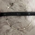 Bebe Silver Textured Hoop Earrings NWOT Photo 3