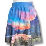 Modcloth  Hey Soul Vista Scenic Sunset Lake Pleated Skirt Medium A-Line Full Photo 1