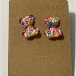 Confetti Sprinkle Fashion Statement Novelty Gummy Bear Stud Earring‎ Clear Pink Photo 4