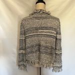 Dolce Cabo Fringe Cardigan Womens Sweater Sz Large Boho Western Festival Cottage Black Photo 4
