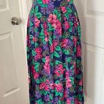 Vintage Midi Skirt with Tropical Print Pink Photo 0