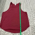 Bozzolo Red Ribbed Flowy Raceback Tank Top Photo 4