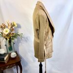 Vintage Banff Sweater Bee Tan Suede Patchwork Belted Open Jacket – Medium🧡 Photo 4