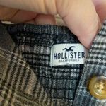 Hollister Grey, Black and White Plaid Flannel Button Front Jumpsuit Photo 11