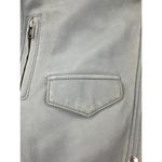 IRO  - Ashville Leather Bomber Moto Jacket in Baby Blue Photo 4