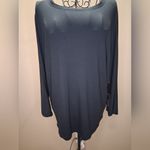Tahari  Charcoal Long Sleeve Stretch Top Photo 2